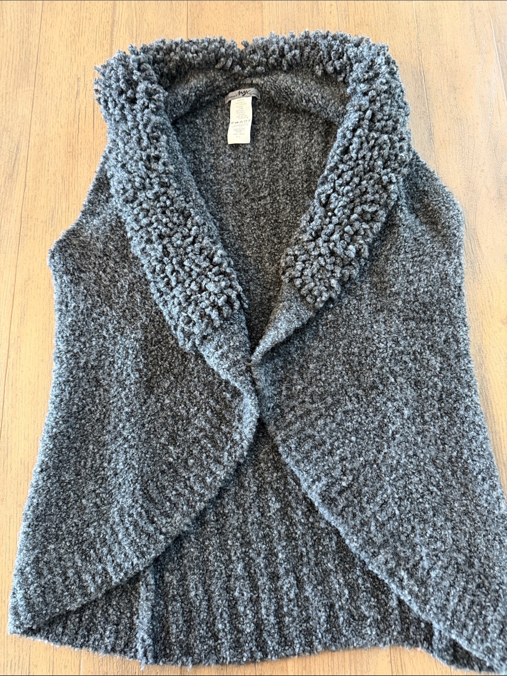 Renee's NYC Accessories Made in Italy Open Front Draped Bouclé Knit Vest
